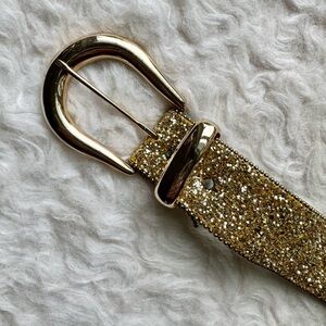 A. BROD Gold Shimmer Glitter Belt Size Large Metallic